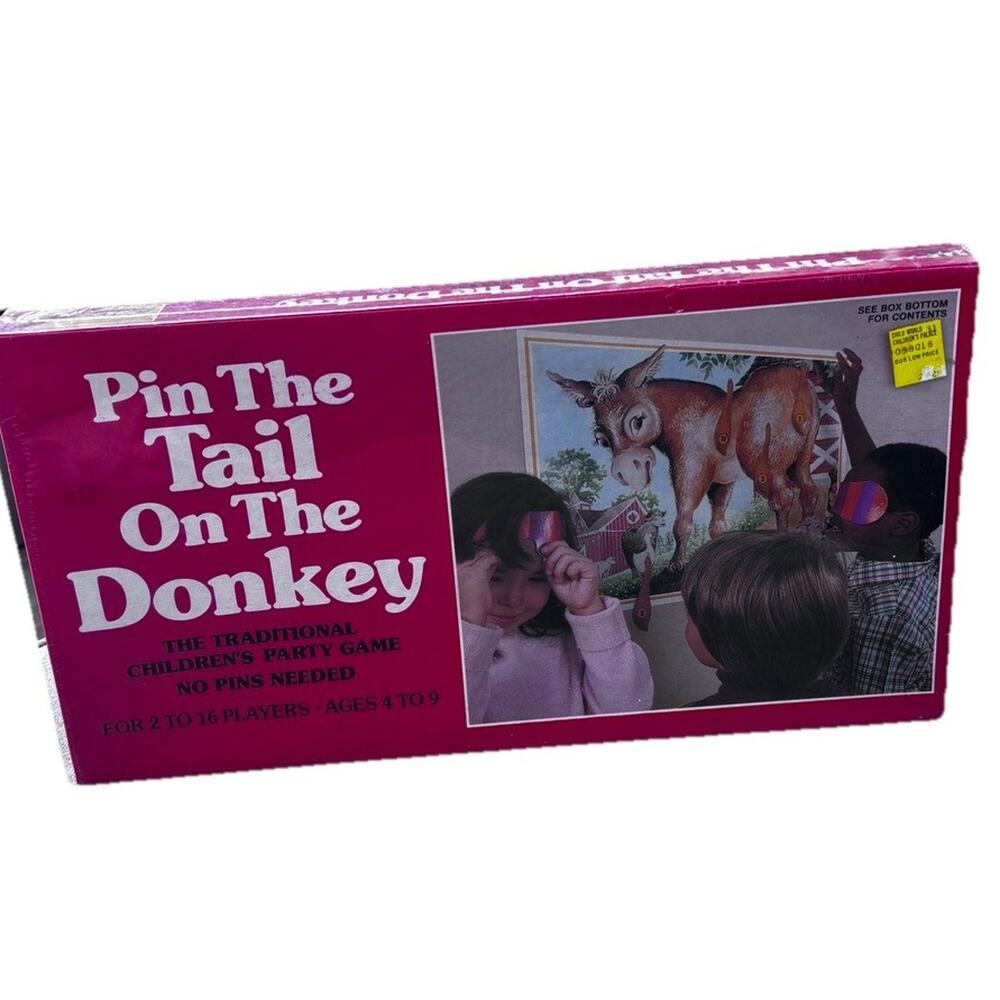Vintage NOS 1981 Golden Pin the Tail on the Donkey Game 4799-22 Sealed
